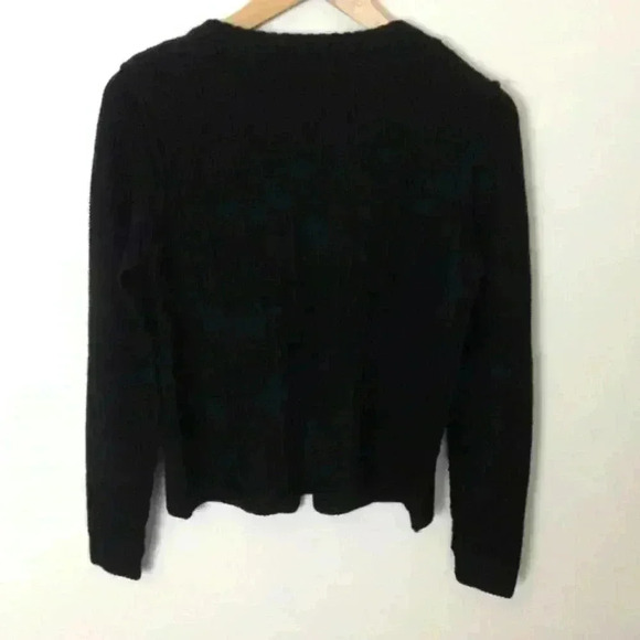 Tahari Ribbed Snap Buttons Merino Black S Cardigan - Picture 5 of 5